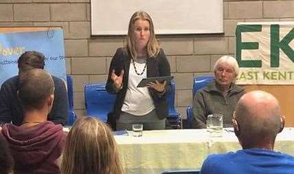 MEP Alexandra Phillips addresses at meeting at St Mary's Parish Centre, Dover. Picture: Green Party