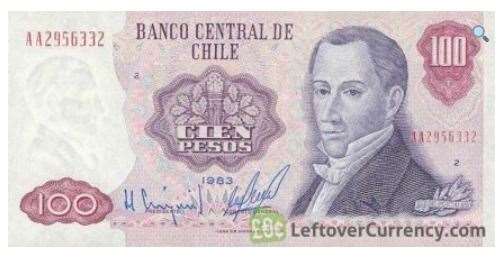 A Chilean 100 peso note