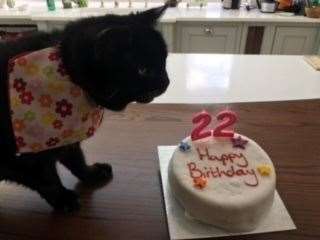 Milly celebrating her 22nd birthday
