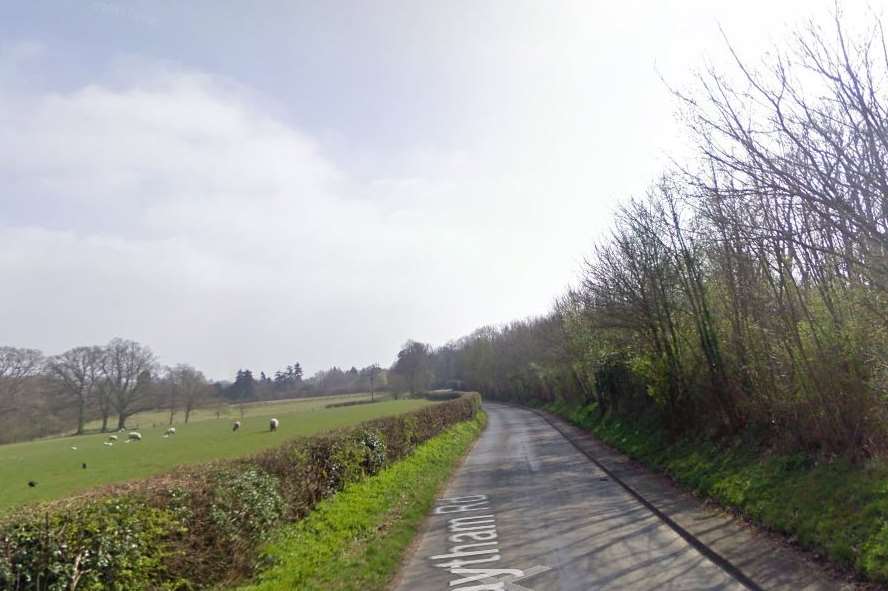 Maytham Road in Rolvenden where a tree has collapsed damaging power cables and telephone lines. Picture: Google