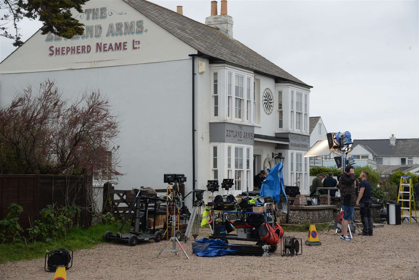 Filming for ITV's Liar at The Zetland pub in Kingsdown in April 2019