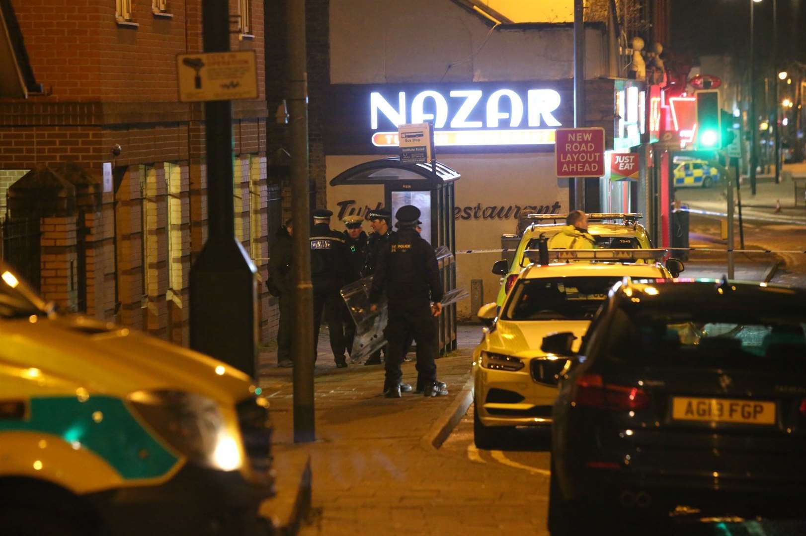 Police with riot shields. Picture: UK News and Pictures (33973570)