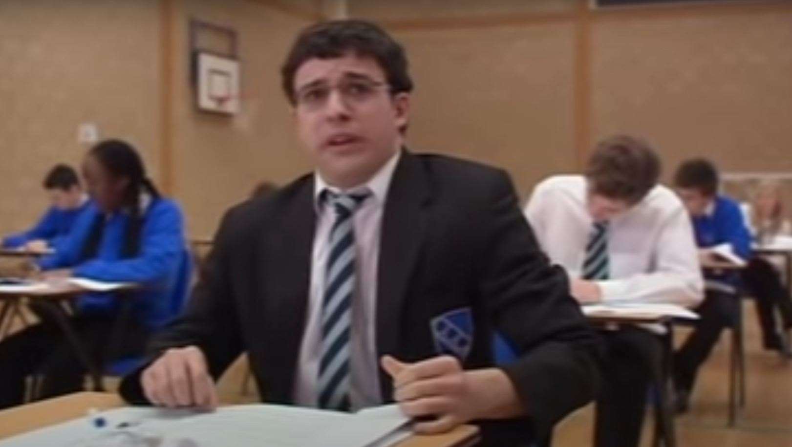 Will McKenzie is caught short in the 'comical clip' from The Inbetweeners. Picture E4 / Youtube