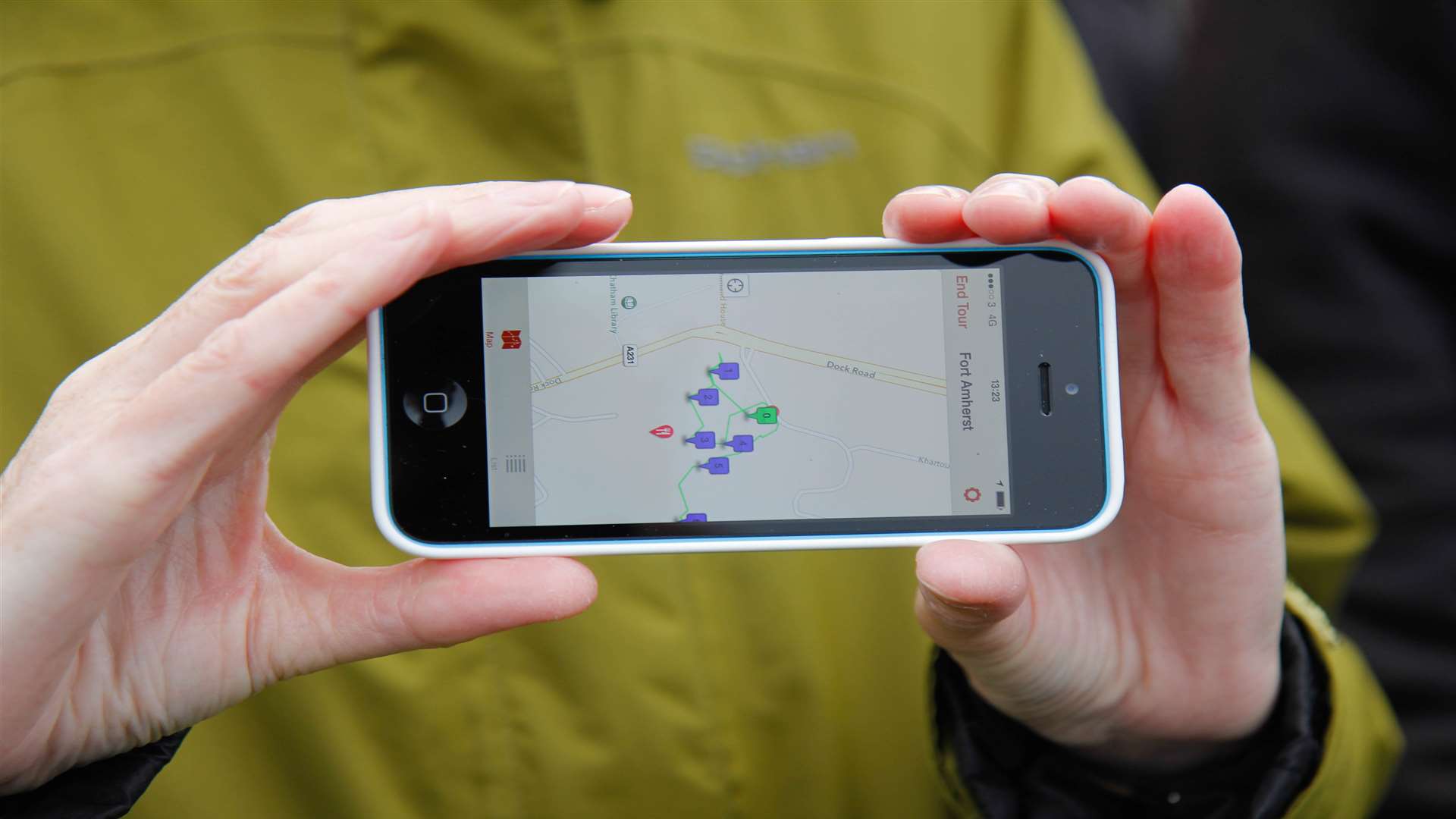 The new tourist app takes visitors on an audio tour of the site. Picture: Darren Small