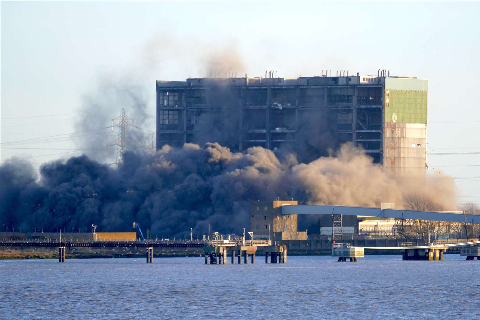 Coal bunkers blown up during controlled explosion at former Tilbury ...