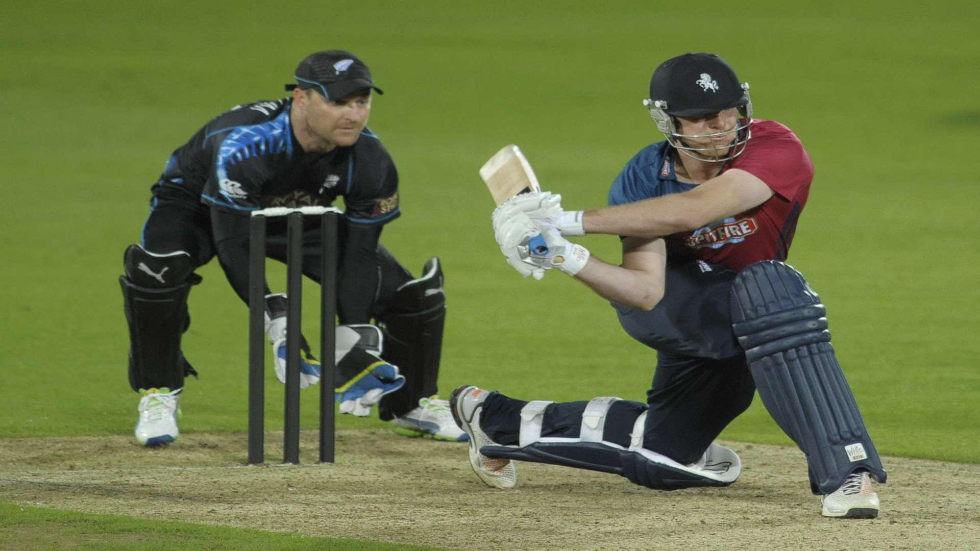 Brendan McCullum in action for New Zealand at Canterbury in 2013