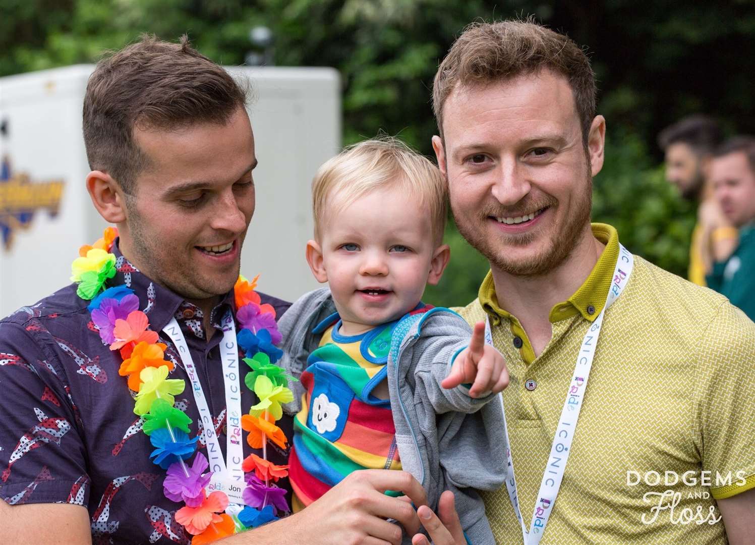 Canterbury City Council leader Ben Fitter-Harding (right) with husband Jonathan and one of their sons