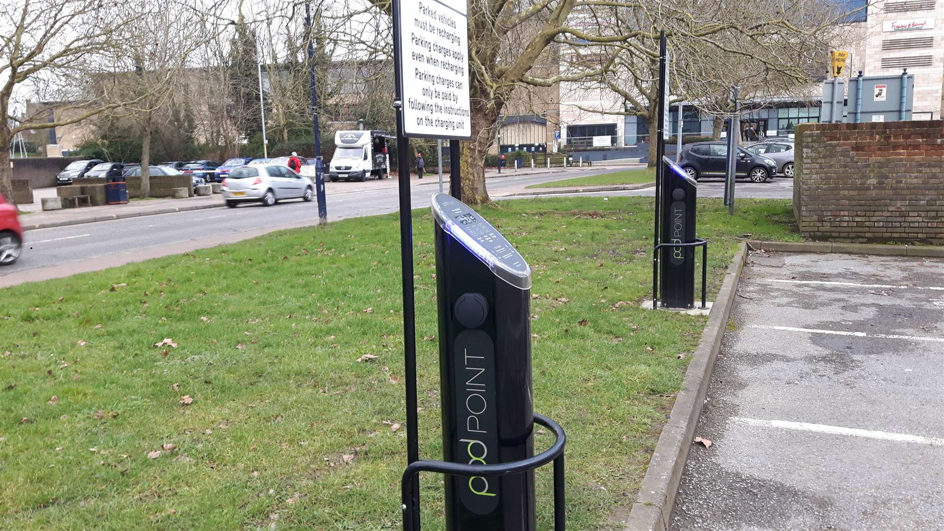 Maidstone council electric car charging parking space in Barker Road car park Maidstone