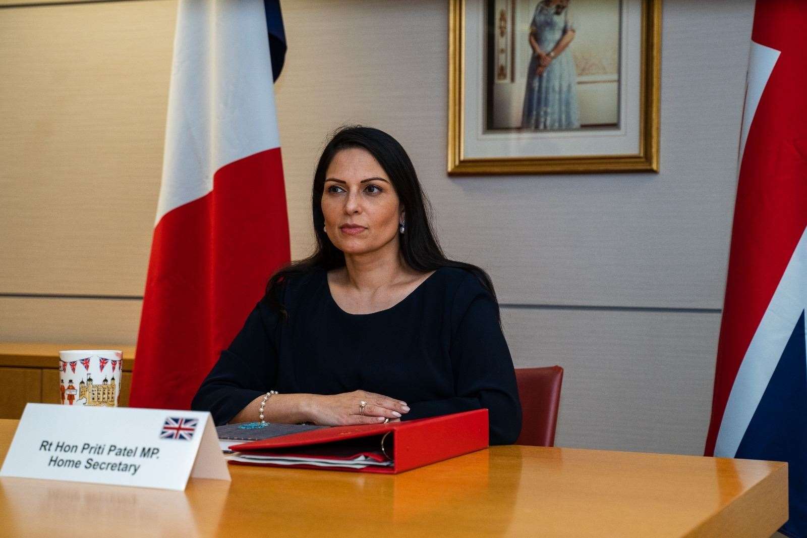 Home secretary Priti Patel (pictured) and the French interior minister, Gérald Darmanin, spoke about small boats crossing the Channel after the tragedy. Picture: Home Office
