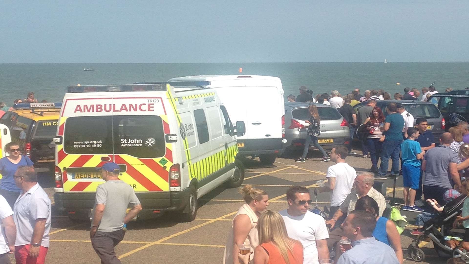 Ambulance crews had to move people out of the way to get through the crowds.