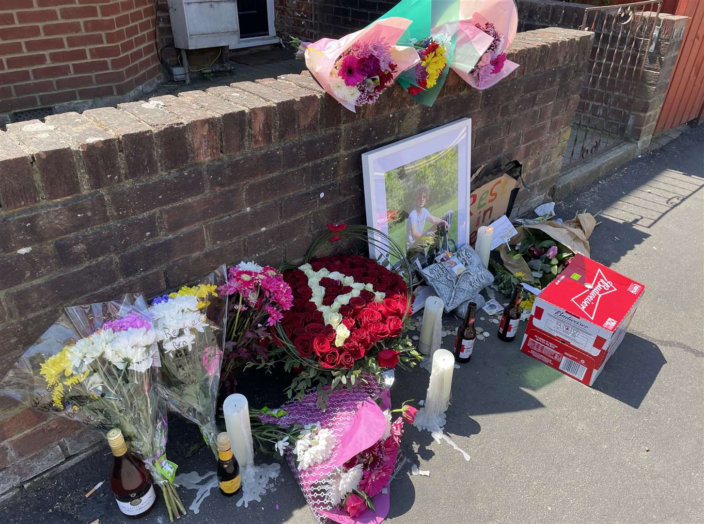 Tributes have been left in Beaver Road close to where the crash happened