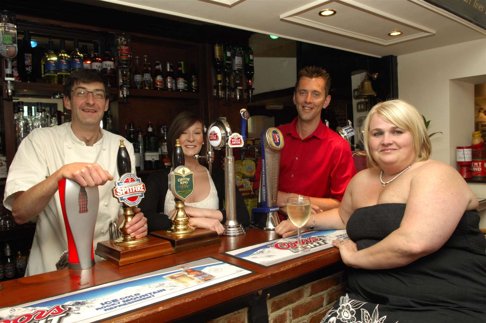 Tony Suckling, Briony Morgan, Danny Moors and Debbie Doyle in 2010 after being named pub of the year. Picture: Martin Apps