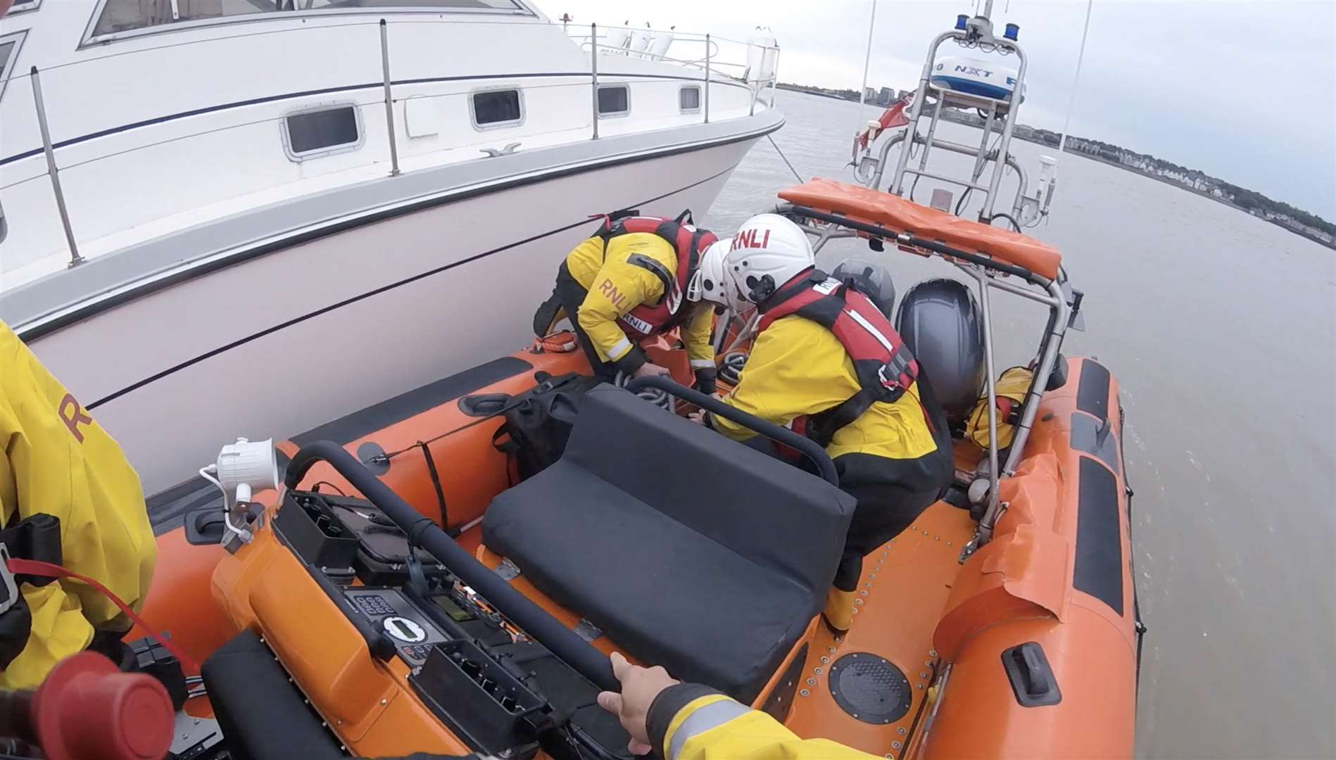 Four crew members from RNLI Gravesend had to be called to assist the vessel. Picture: RNLI