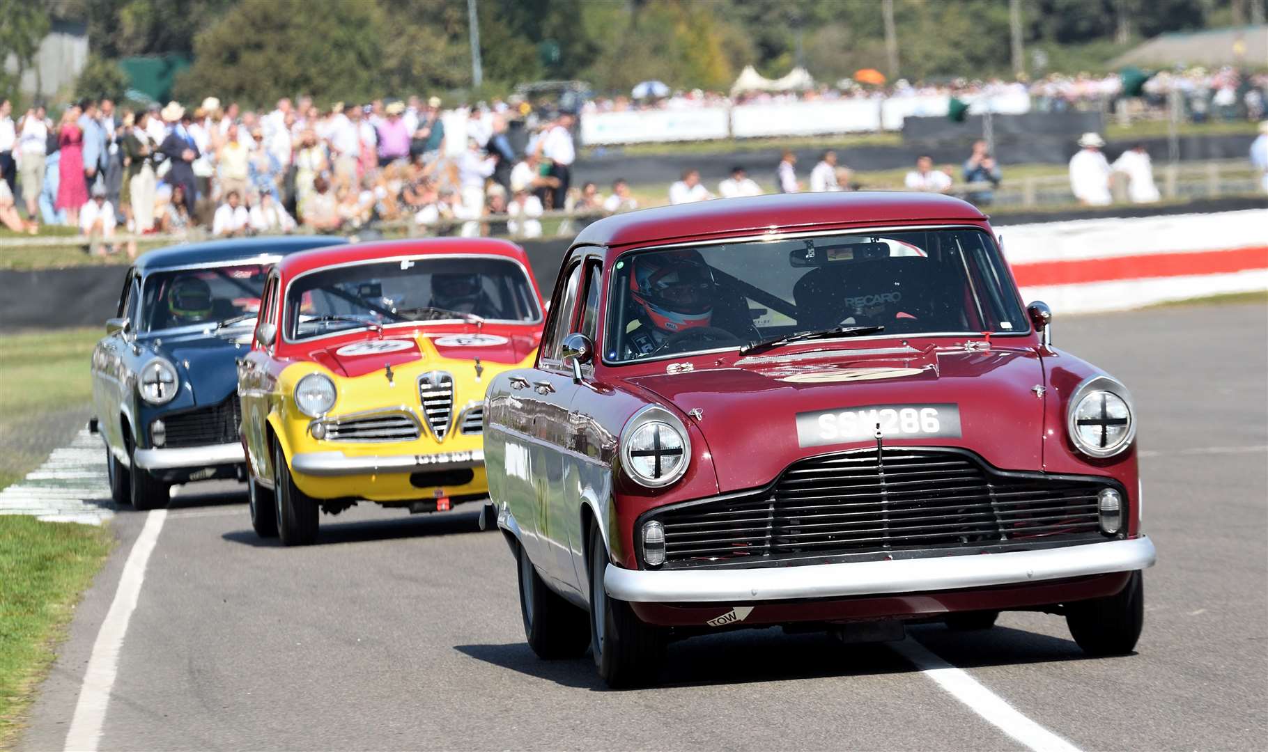 Gary Paffett races Theo Paphitis’ 1958 Ford Zodiac Mk2 in the St Mary's Trophy. Picture: Simon Hildrew