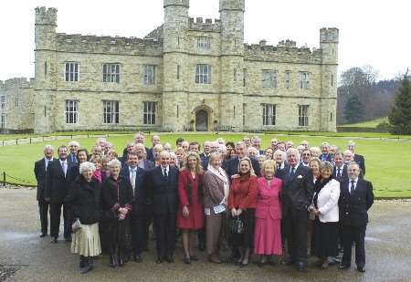 Edwin Boorman pictured with the lunch guests at Leeds Castle. Picture: GRANT FALVEY