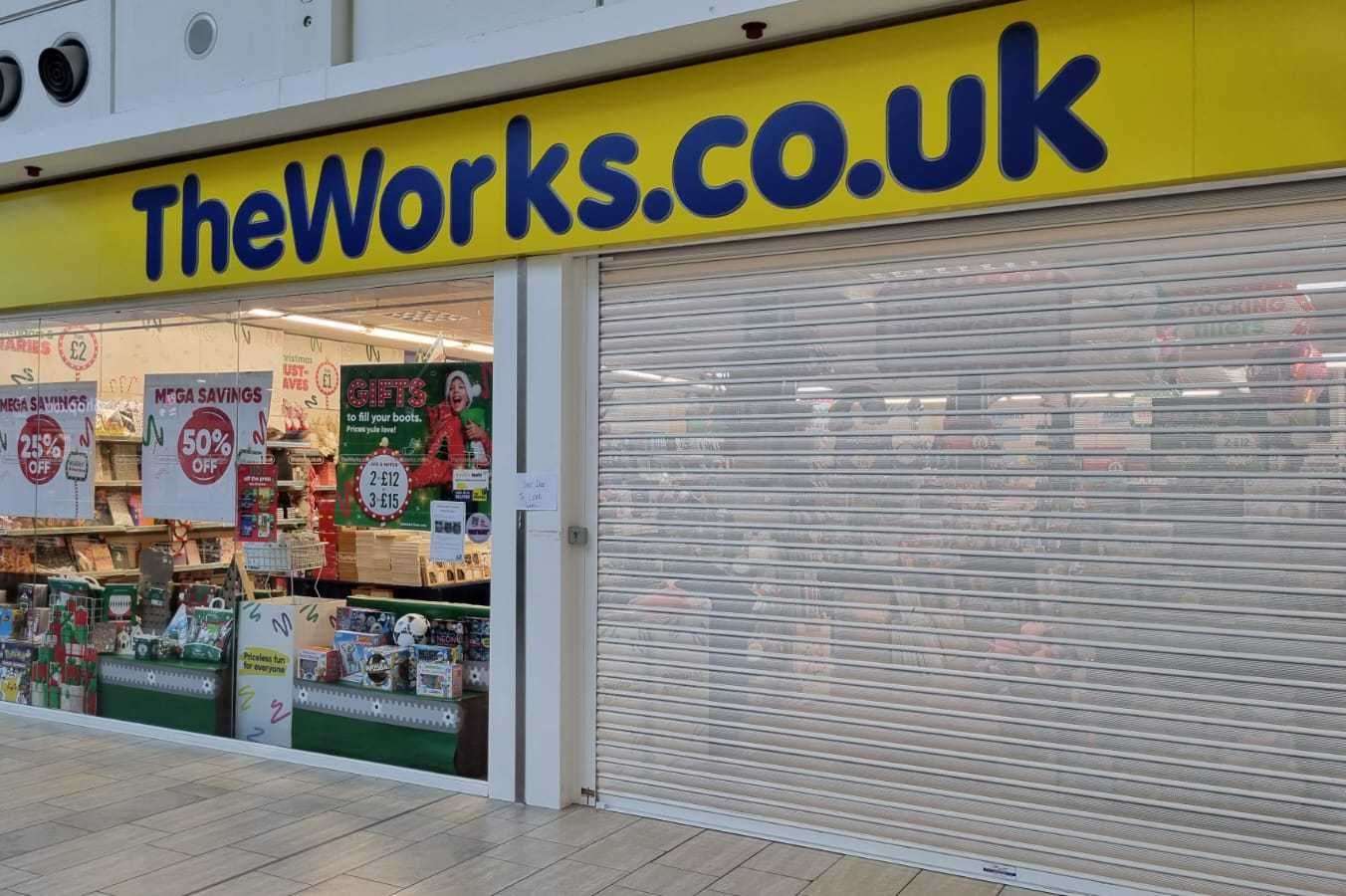 The Works in County Square, Ashford has closed due to a leak