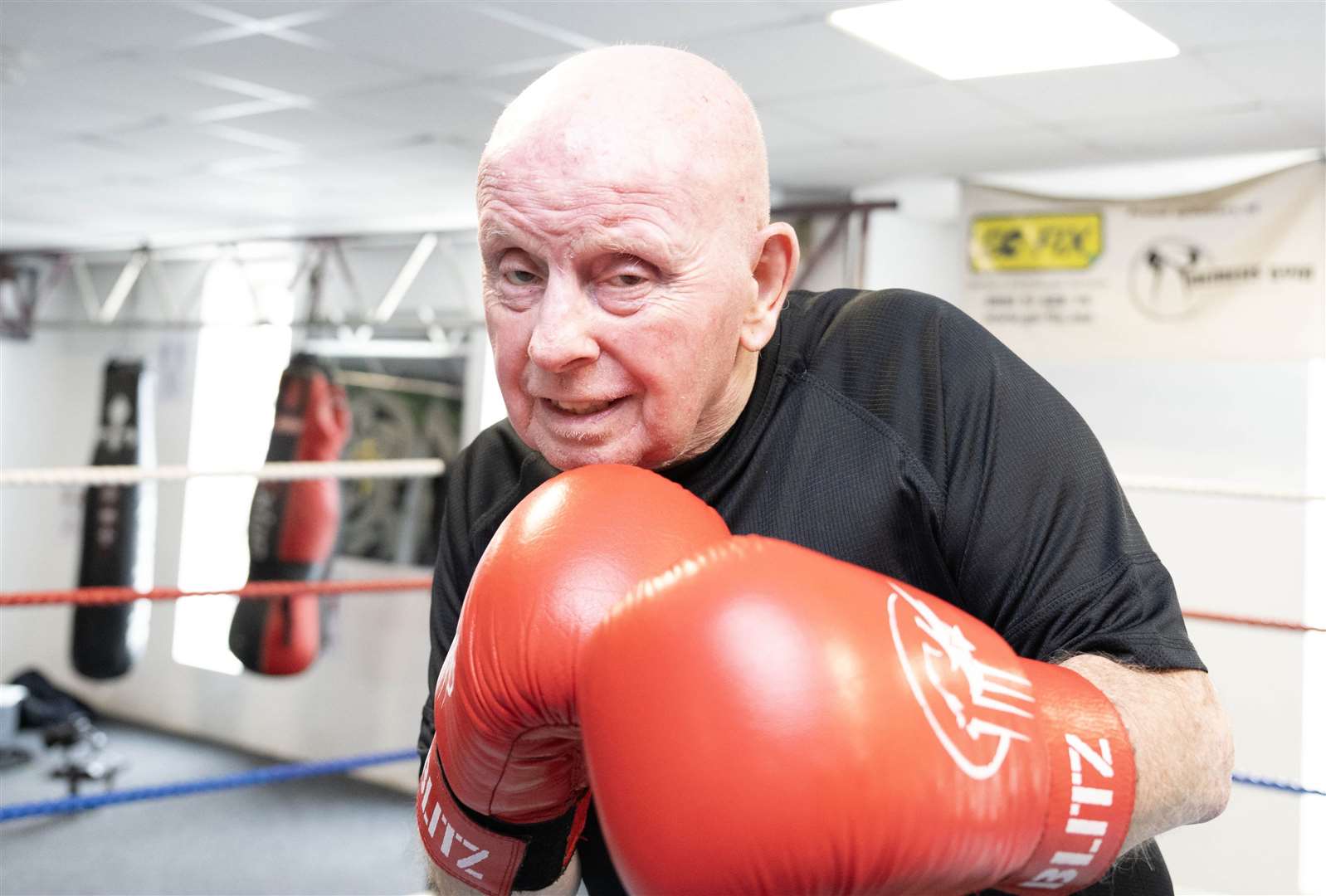 Eighty-year-old Baz Gerlack back in the boxing ring