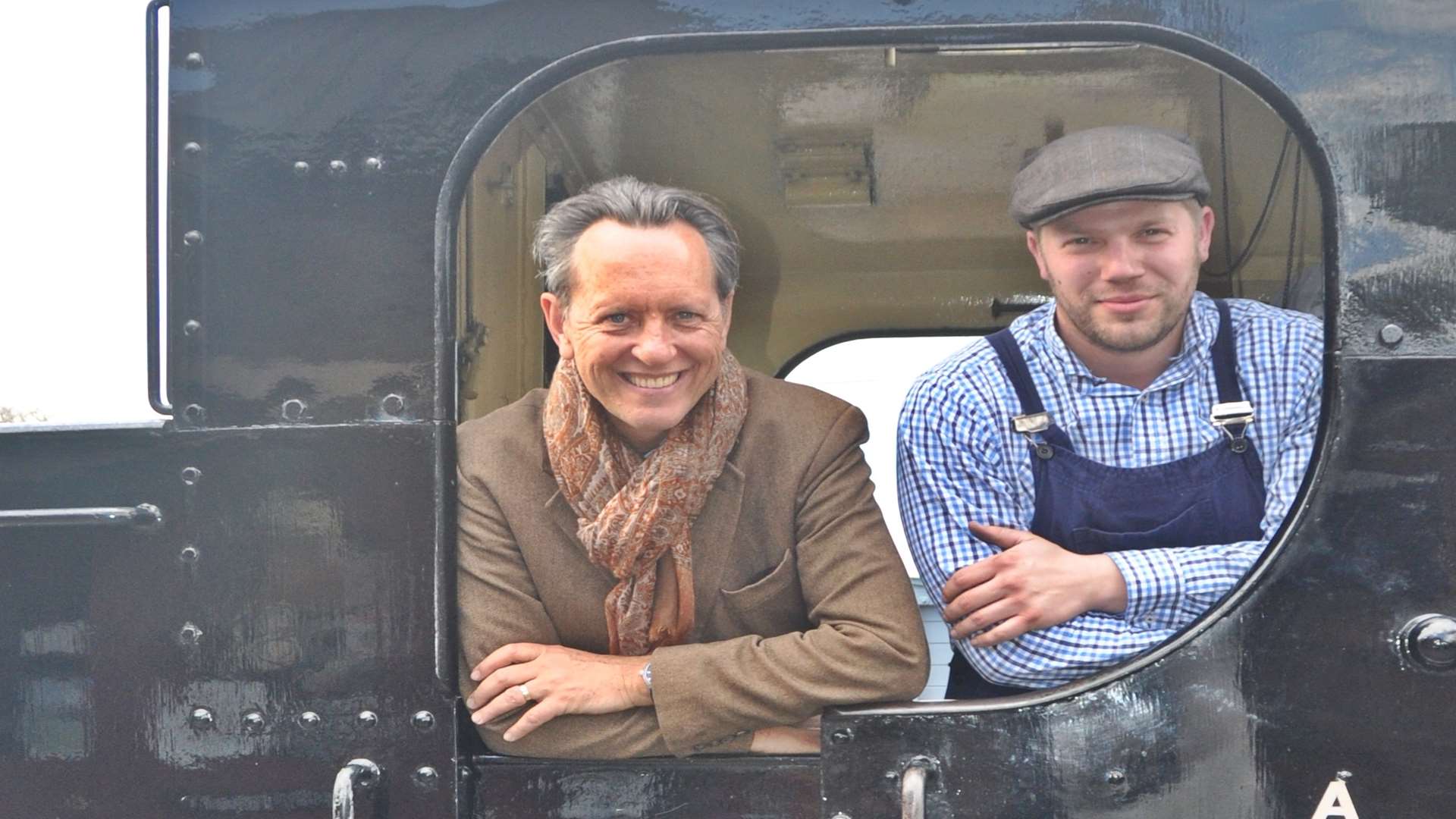 Richard E Grant with K&ESR driver, Andy Hardy. Photo: Amy Winchester
