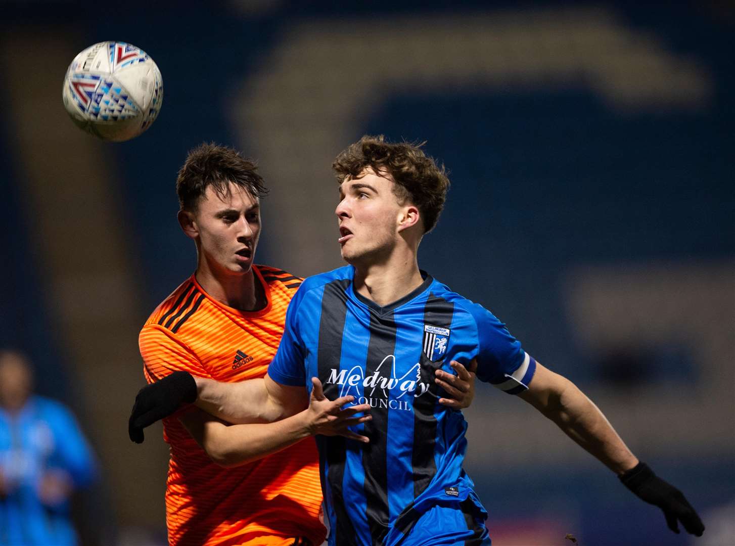 Roman Campbell in FA Youth Cup action for Gillingham against Ipswich