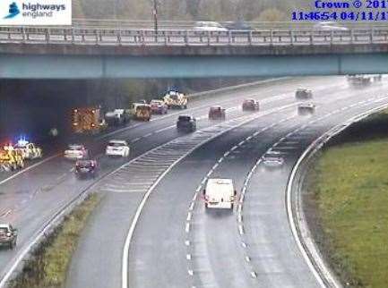 Crash at junction 3 of the M2