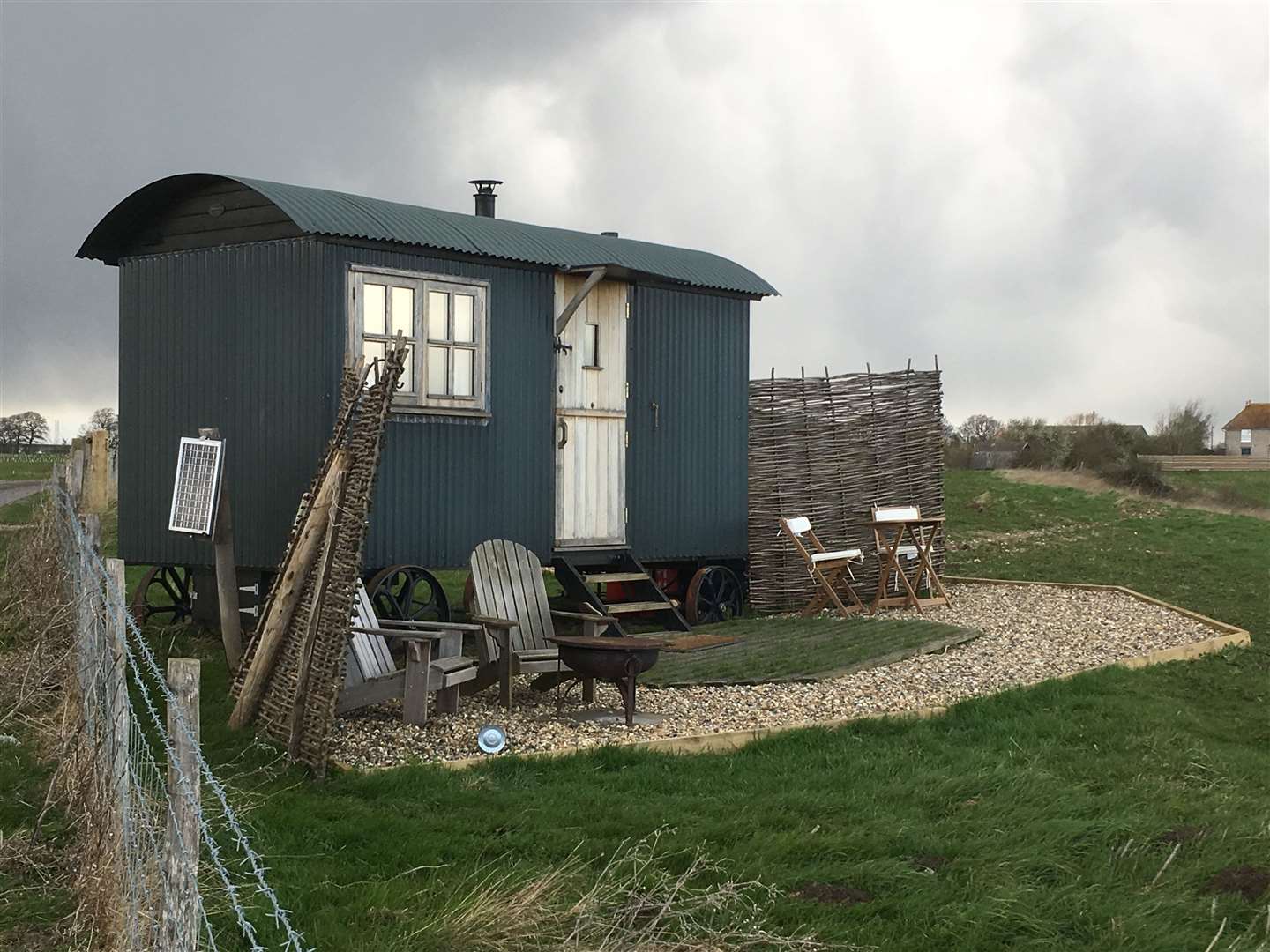 One of the popular shepherd's huts available to rent at Elmley nature reserve on Sheppey. Picture: John Nurden