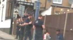 Police arrested two men outside the Echo pub in Gravesend. Picture: Josh Gibbons