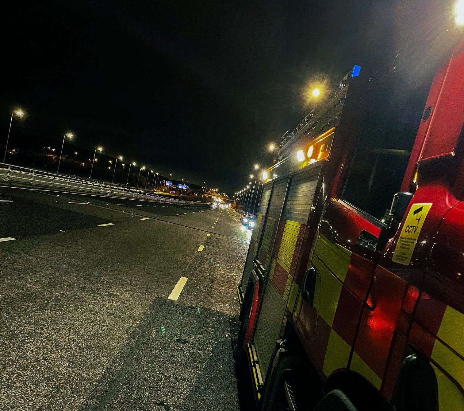 Emergency crews responded to a welfare call on M2 Medway Bridge. Picture: @KentPoliceRoads