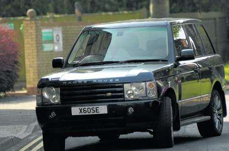 James Faiers' Range Rover is driven to court.