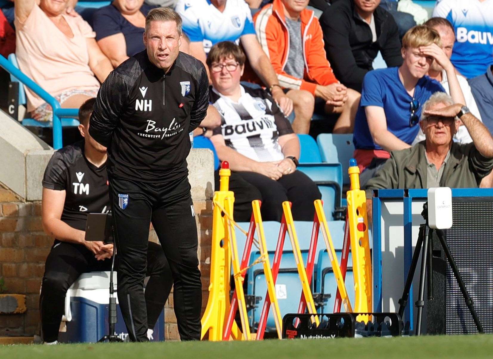 Manager Neil Harris watches on against Mansfield Picture: @Julian_KPI