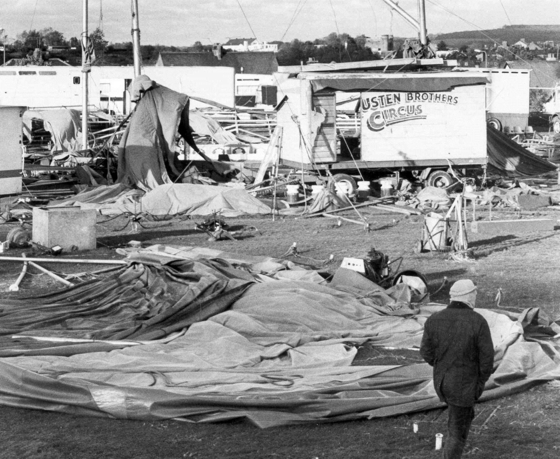 Tents flattened this circus in Jackson's Field, Rochester