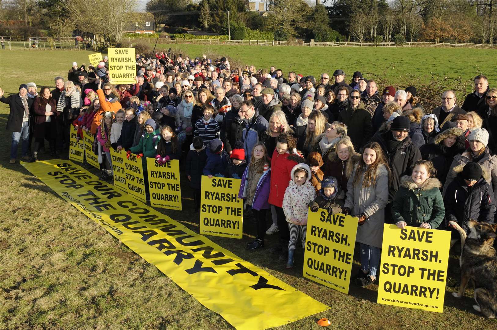 Protest against the propposed sand quarry..Ryarsh Protection Group..Picture: Gary Browne. (5566343)