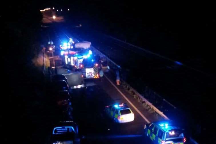 The scene of the incident on the A2 at Harbledown