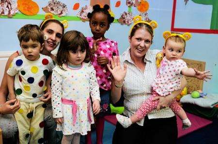 Ryan, 3, Kylie Dighton, Louise, 3, Remi, 4, Hannah Williams and Tate,1 dress up for Children in Need