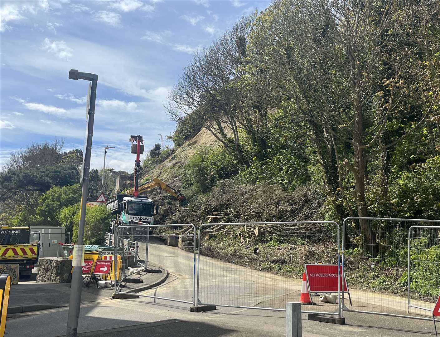 Further along the seafront, the Road of Remembrance remains closed following landslides earlier in the year