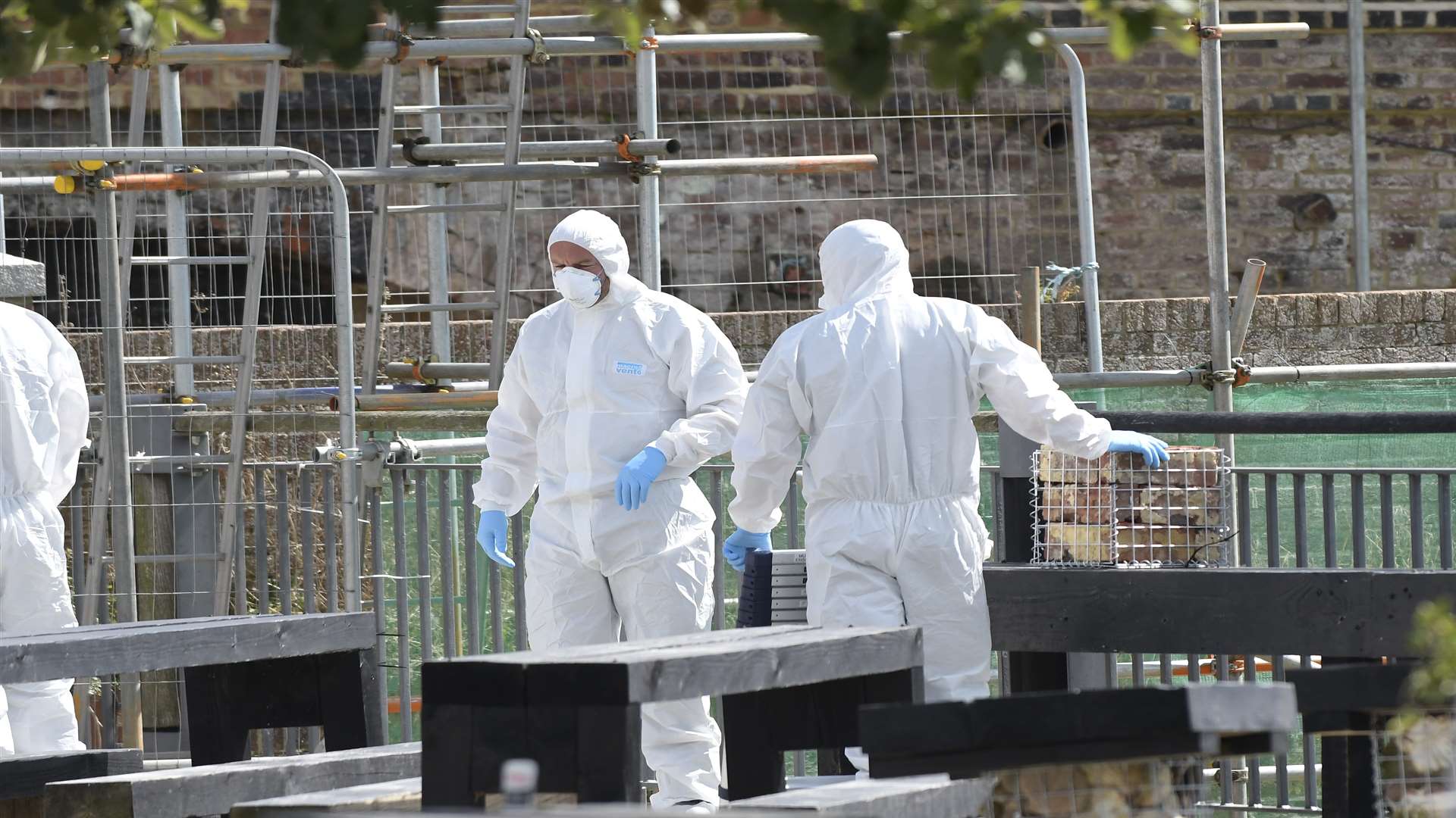 Forensic officers at the scene. Picture: Tony Flashman