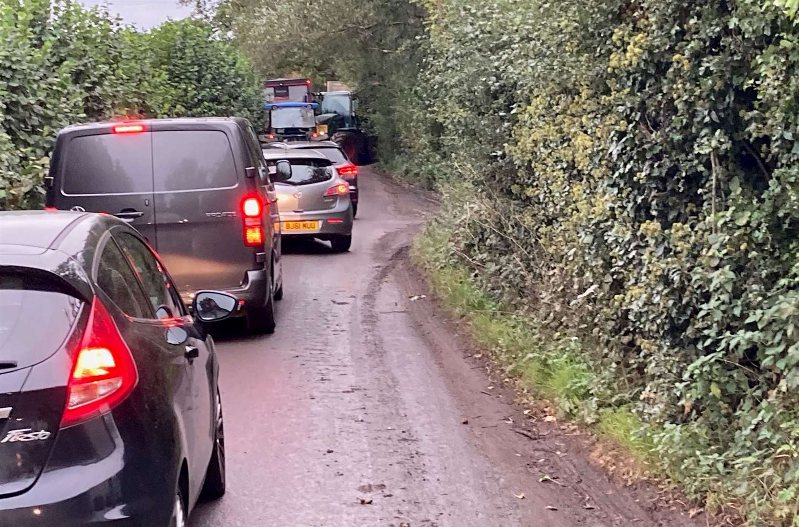A congested back road near Maidstone
