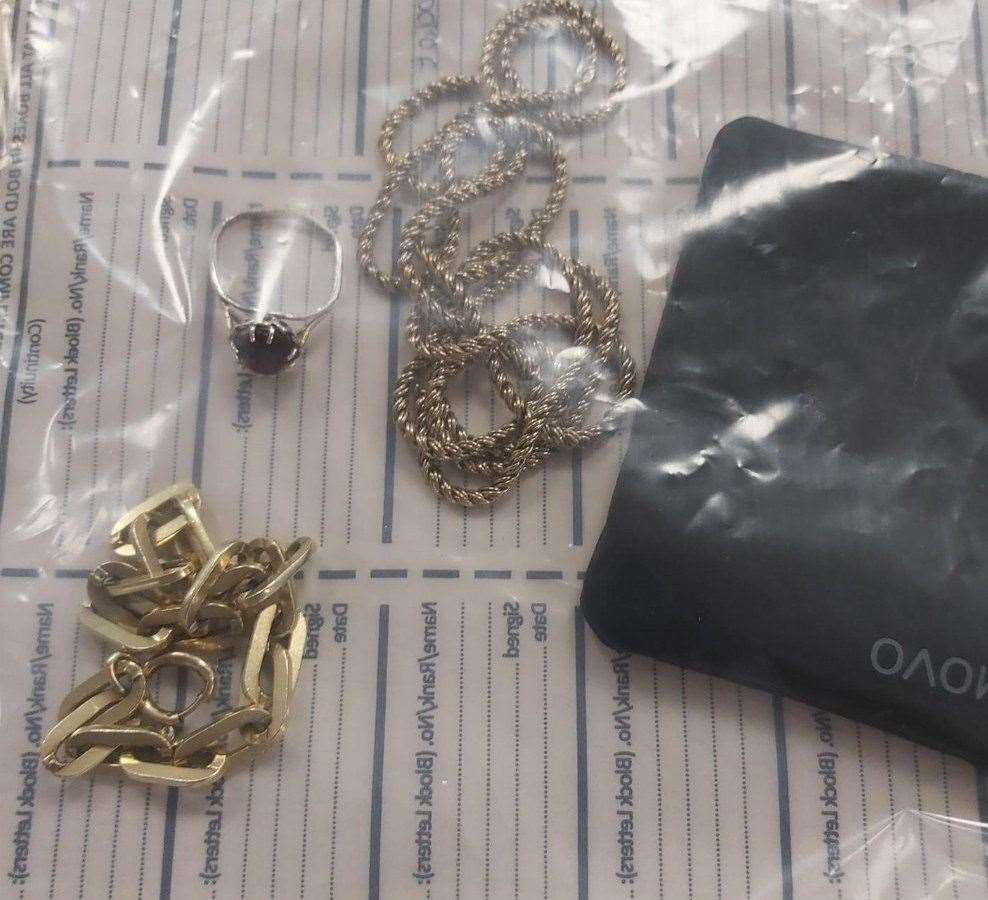Kent Police seized a precious jewellery