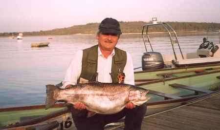 WHOPPER: Roger Price with his record-breaking rainbow trout