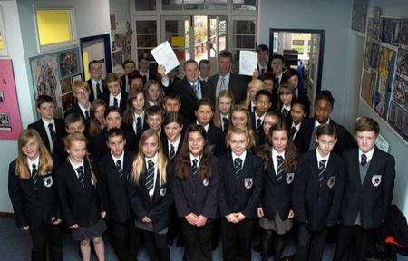 Westlands pupils and teachers celebrate an outstanding Ofsted report