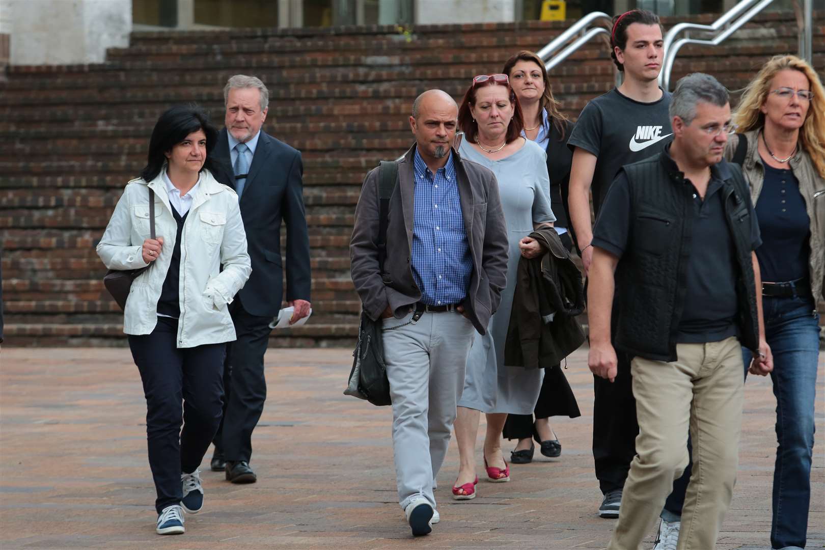 The Leotta family, with Alex Galbiati (third from right) leave Maidstone Crown Court