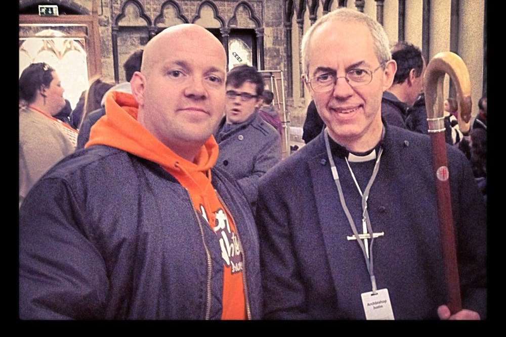 In good company - Nat Moody with the Archbishop of Canterbury Justin Welby