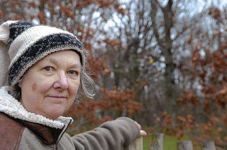 Parish Council chairman Frances Smith who is unhappy about the shoe tree in the public woods near her home in Appledore.