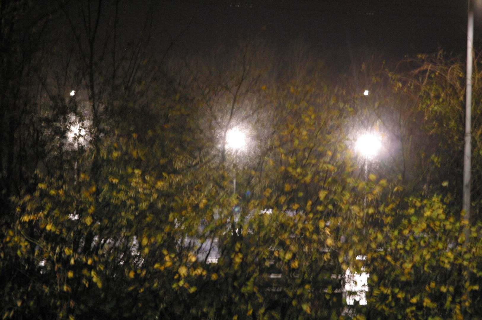 The floodlights as they appear from Ken's bedroom
