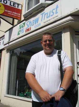 Volunteer Wayne Pritchard who fears for those who rely on the Dover Shaw Trust centre