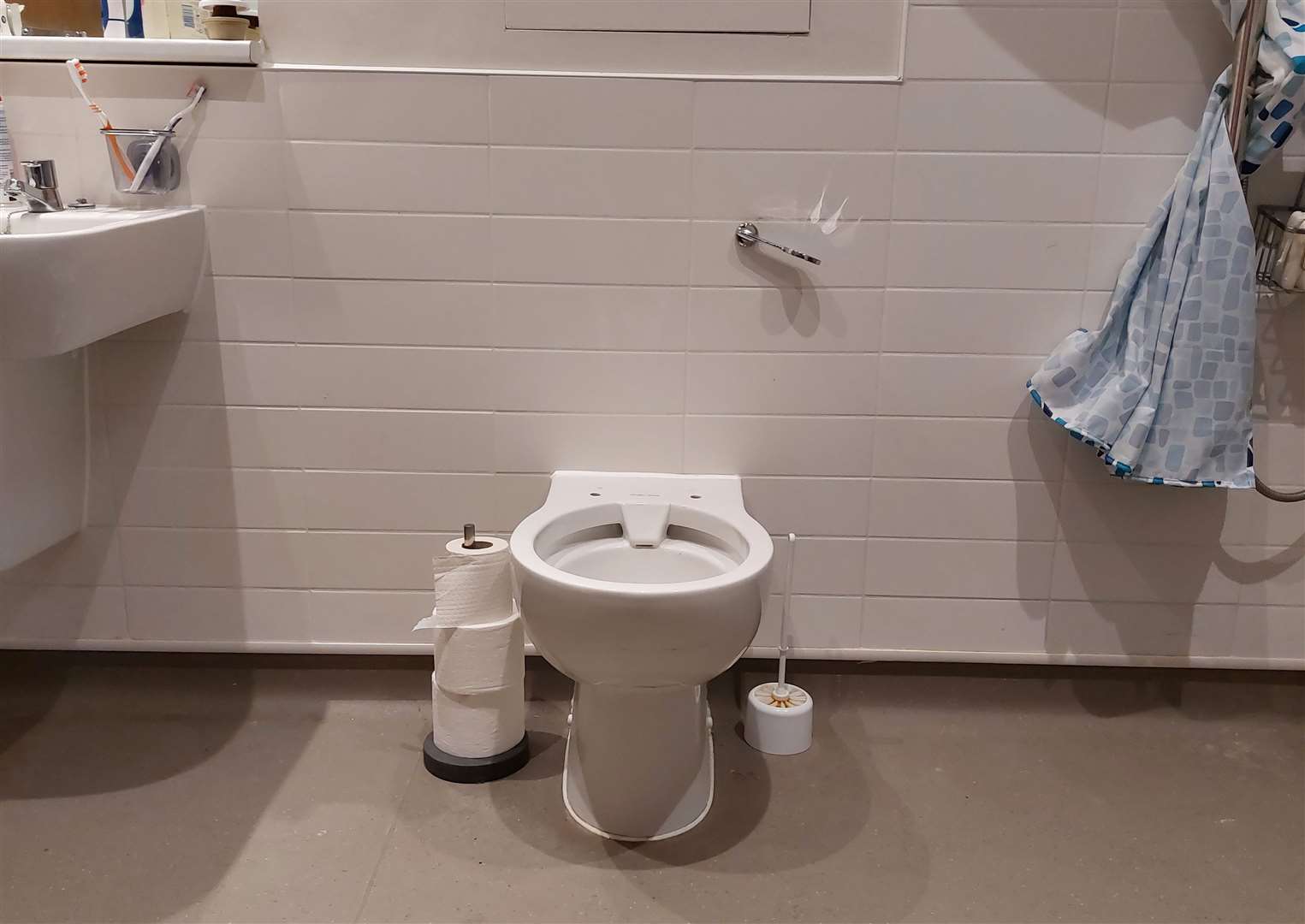 The toilet in Mr Ashworth’s Berry Place flat is not disability-adapted