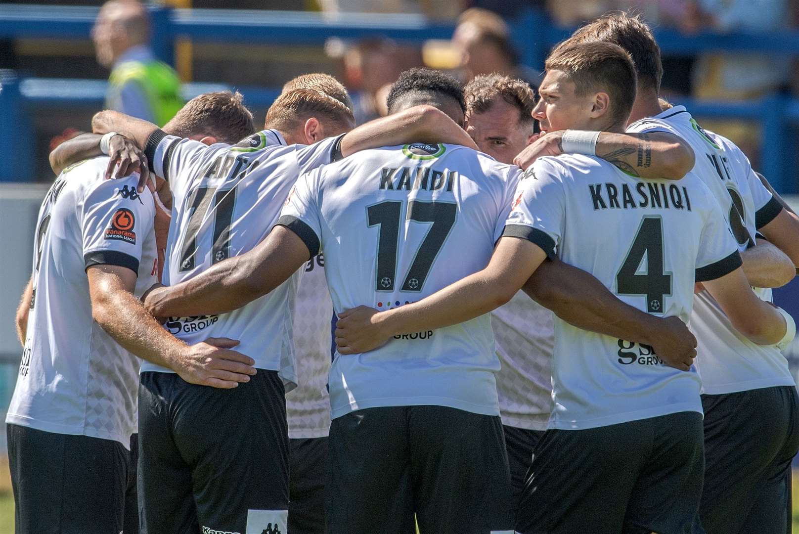 A Dover team huddle. Picture: Stuart Brock