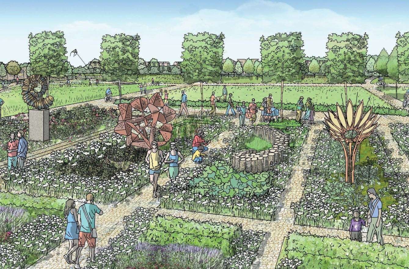 How Westenghanger Park at Otterpool Park could look. Credit: Arcadis Design and Access statement (8002342)