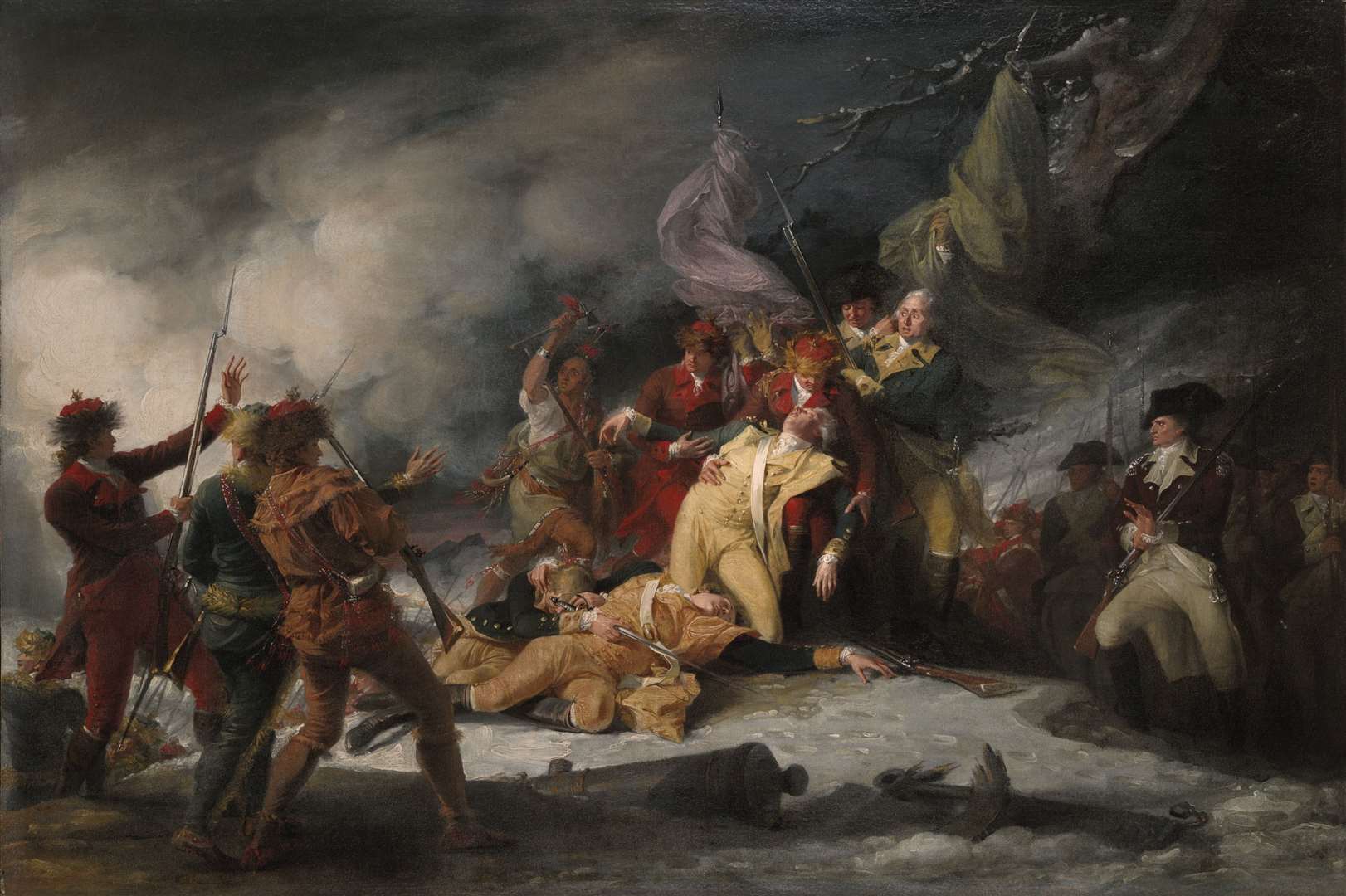 The Death of General Montgomery in the Attack on Quebec, December 31, 1775. Painting by John Trumbull.
