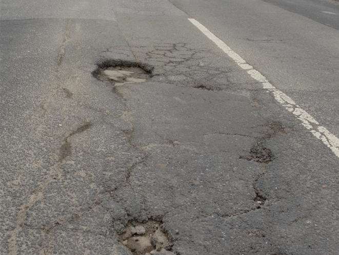 The Broadway in Minster is littered with potholes