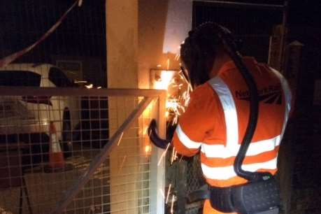 Engineers worked through the night to secure the new gates.